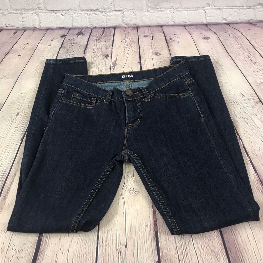 BDG Mid Rise Twig Ankle Skinny DarkWash Blue Jeans